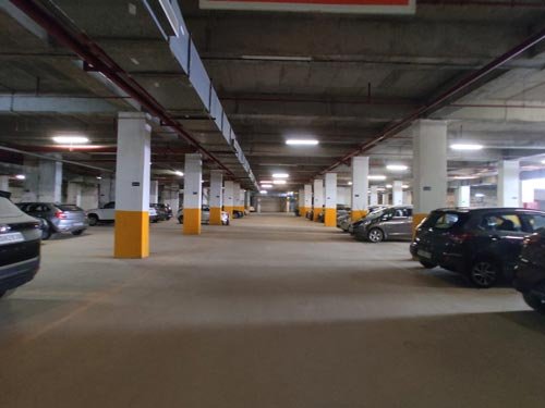 Car Parking area at Alpha Corp Gurgaon one