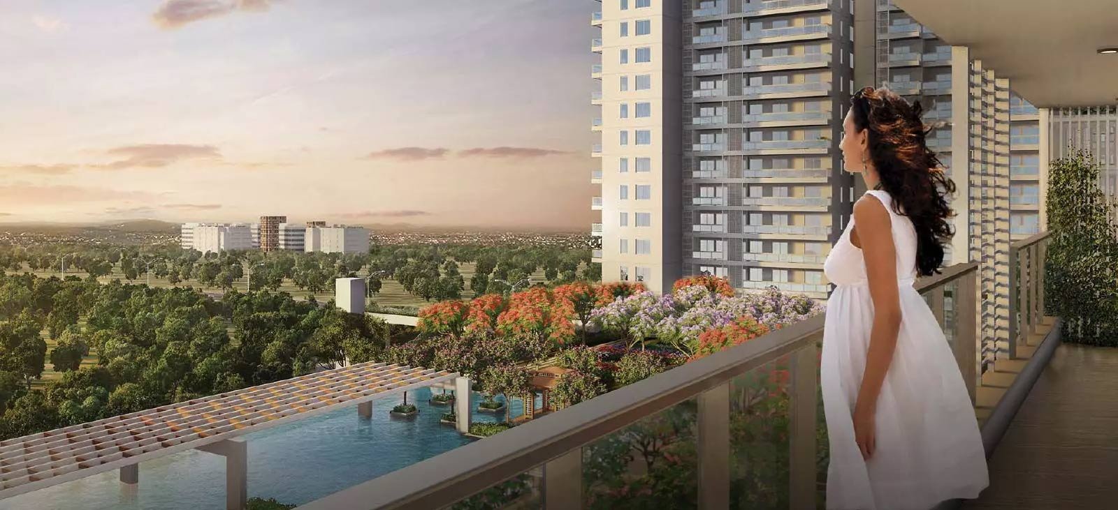 Spacious balcony with stunning view at DLF the Arbour Sector 63